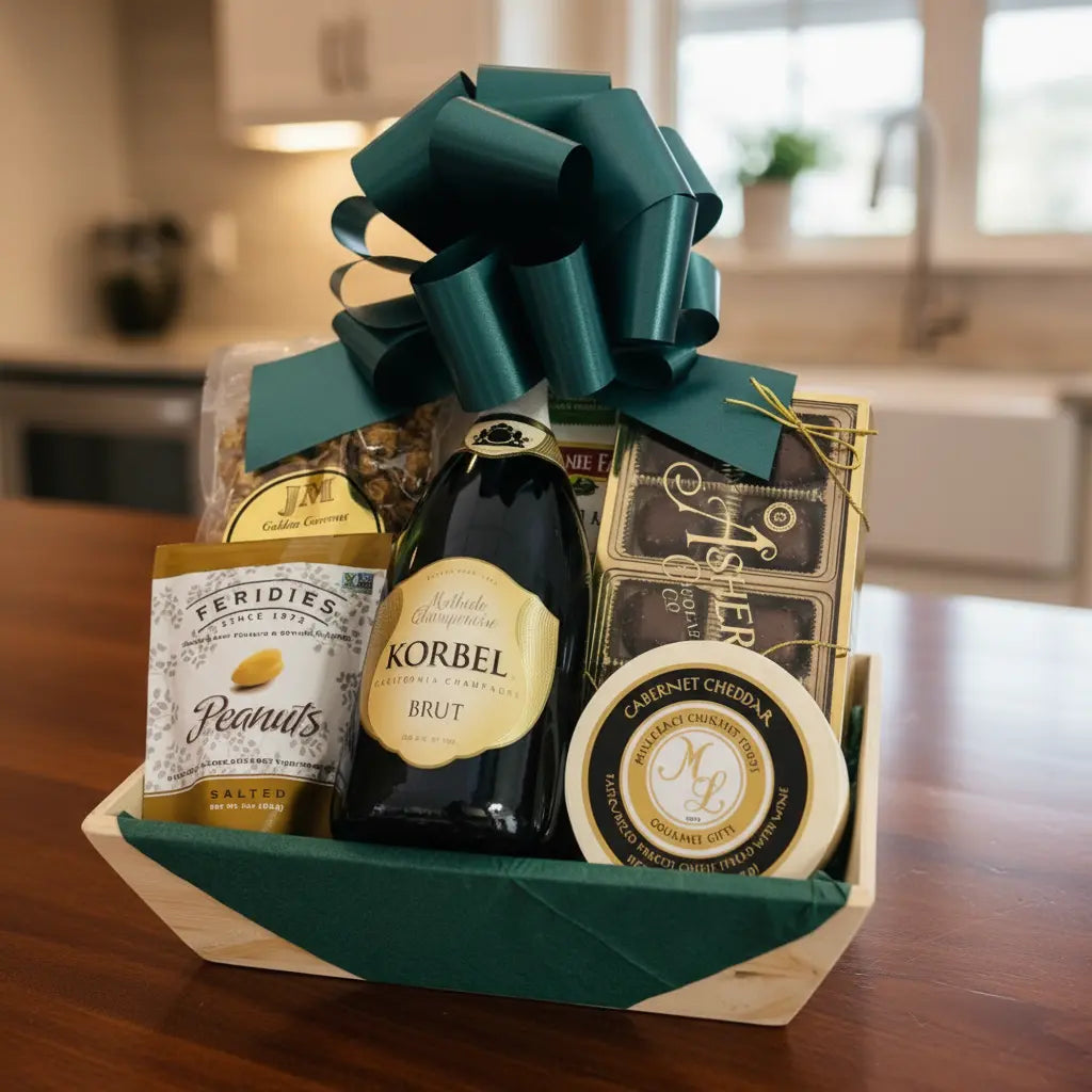 Celebration Gift Basket with Champagne & Gourmet Treats