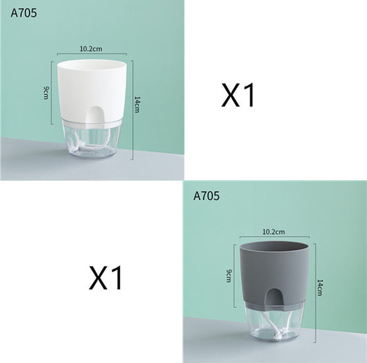 Automatic Water-Absorbing Flower Pot Plastic Resin Transparent Flower Pot