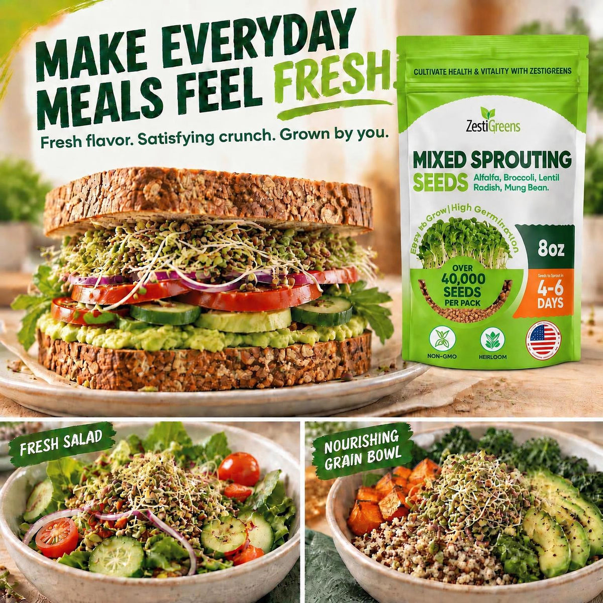 Mixed Sprouting Seeds Organic