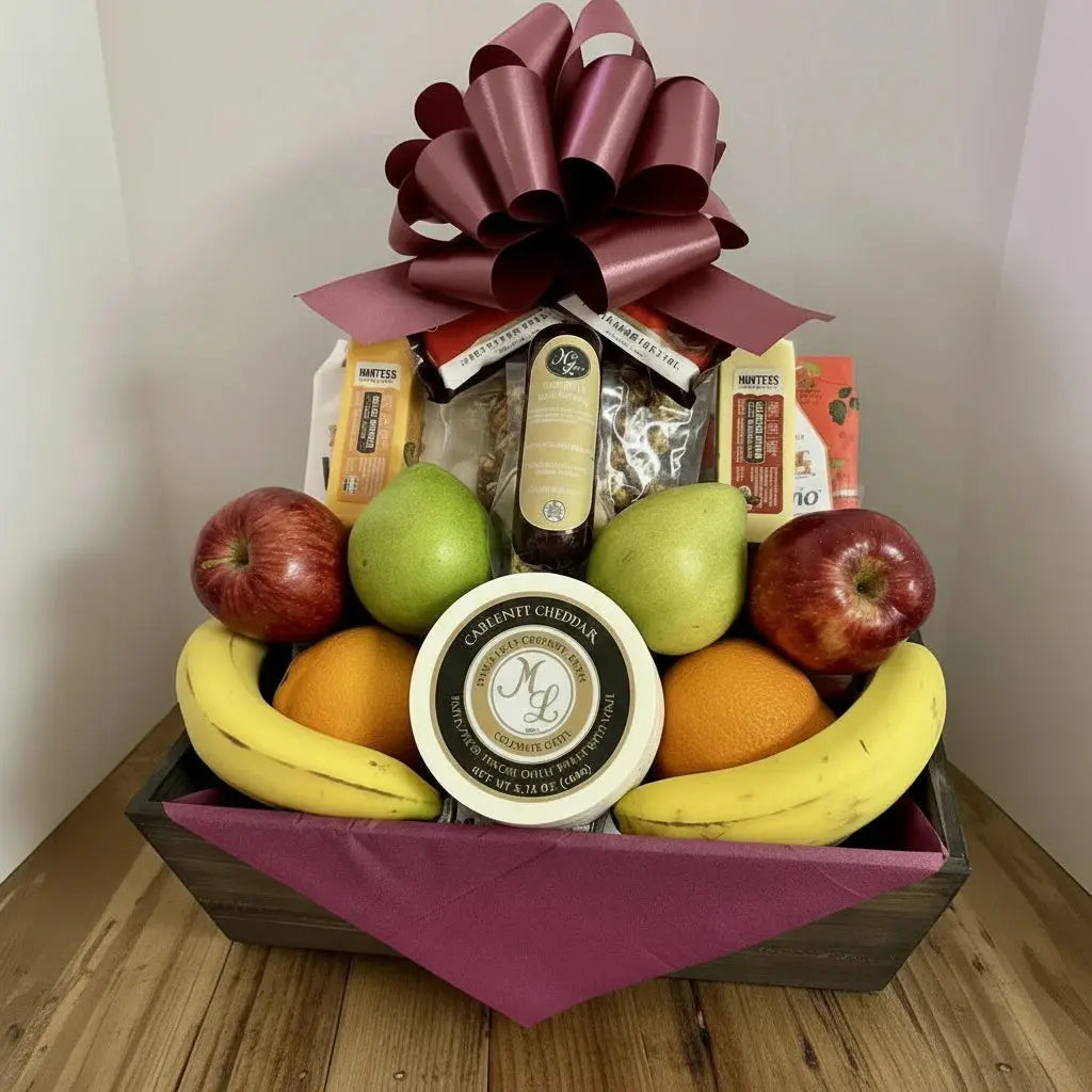 Artisan Cheese, Fruit & Gourmet Snacking Gift Basket