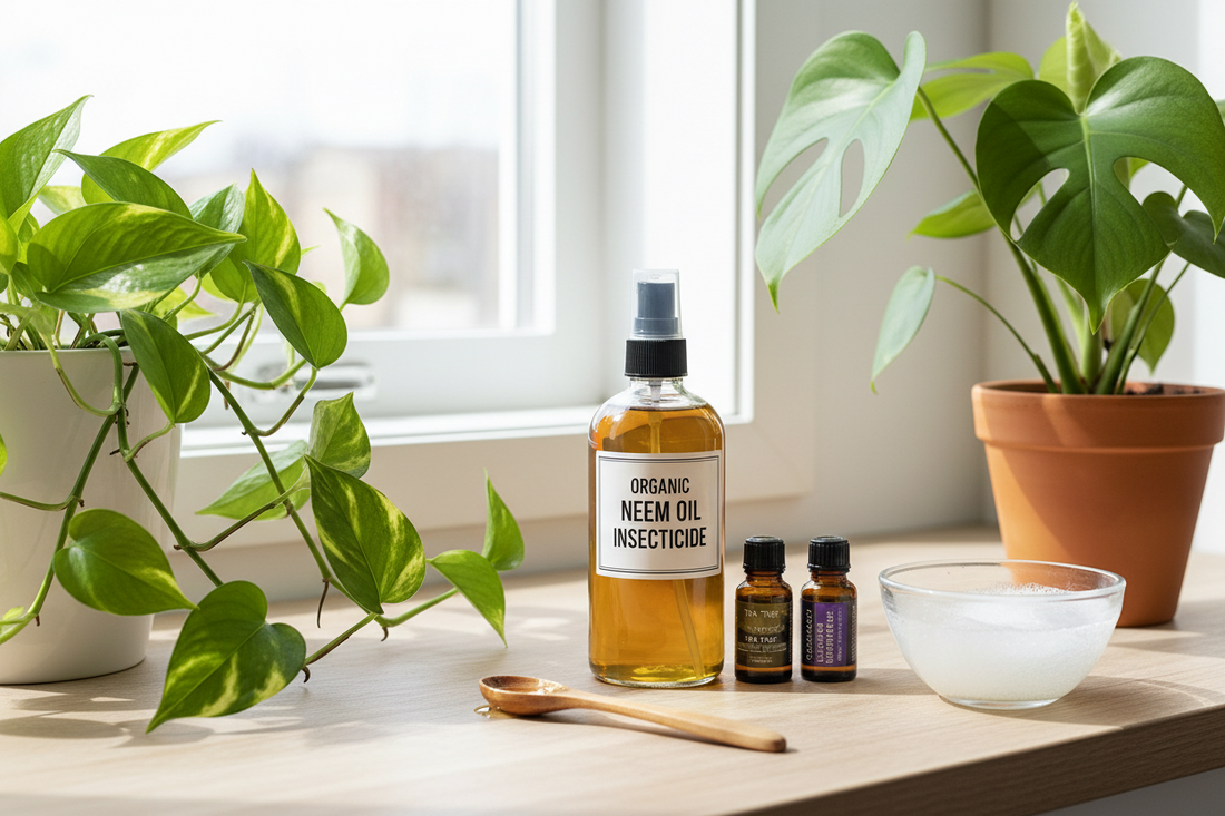Healthy houseplants free from pests in a bright indoor setting