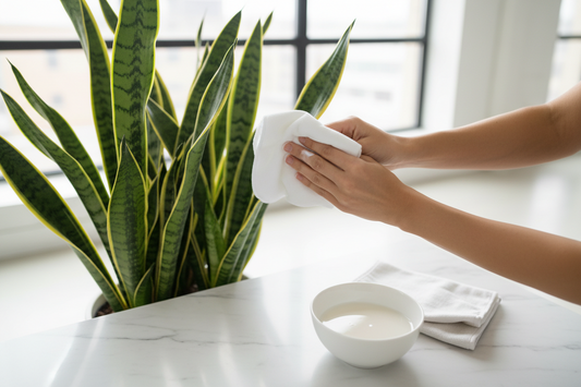 The Snake Plant Milk Hack: How to Make Your Leaves Shine 🌿