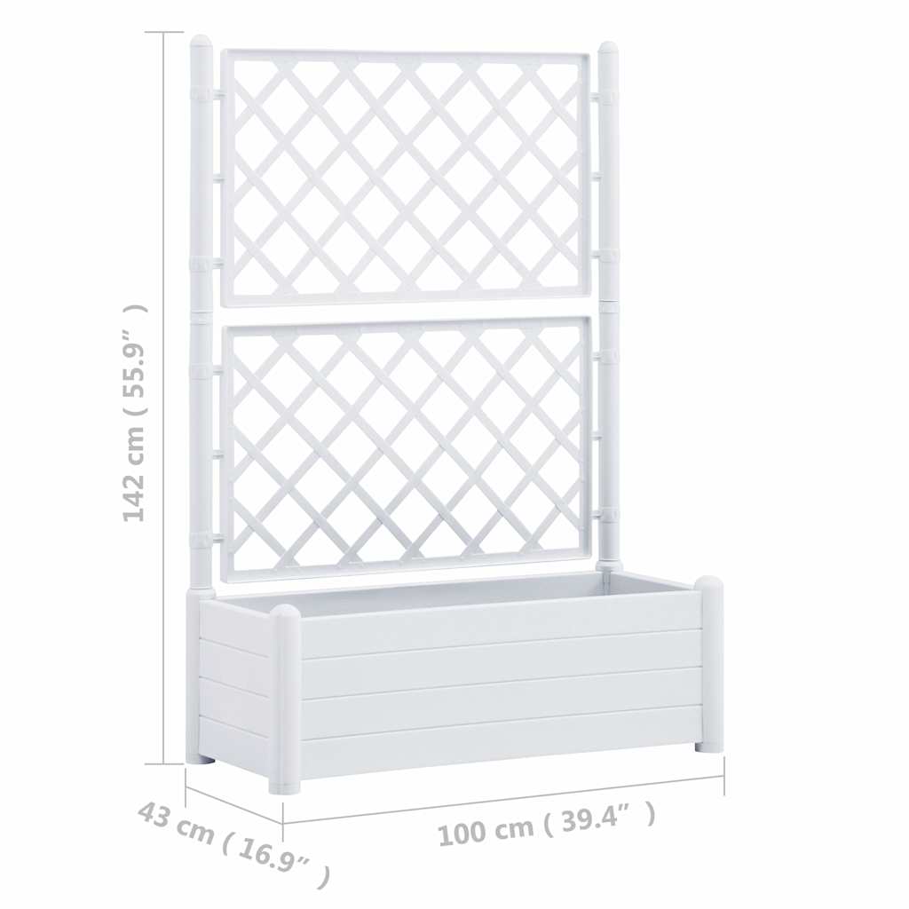 plant pots with trellis 100x PP   plant pots