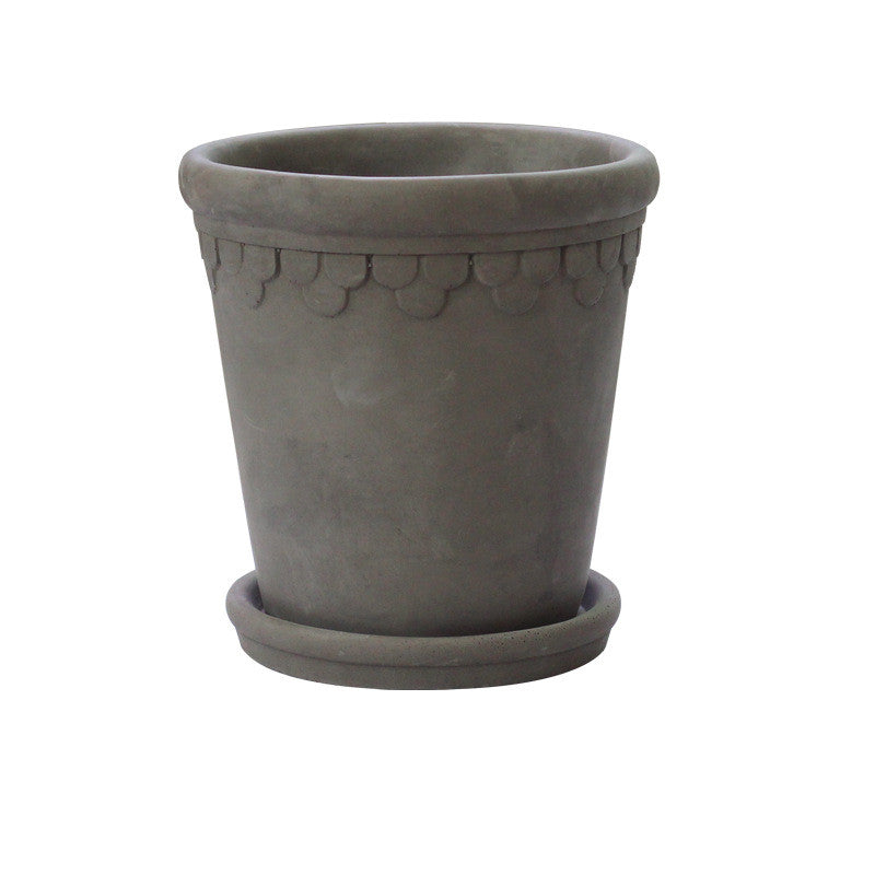 Cement flower pot