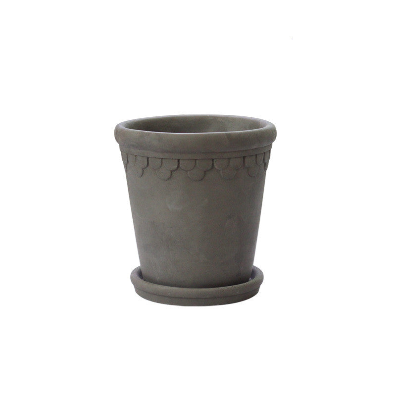 Cement flower pot