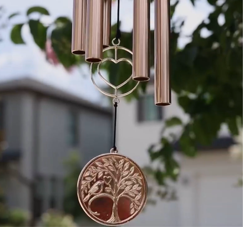 Gift Bundle - Memorial Wind Chime – Whispering Hearts™ Collection – Platinum Rose Personalized 30”