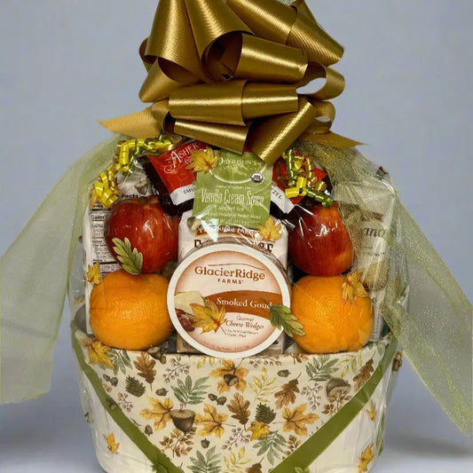 Fresh Fruit & Gourmet Snack Sympathy Gift Basket | Comfort Food Gift