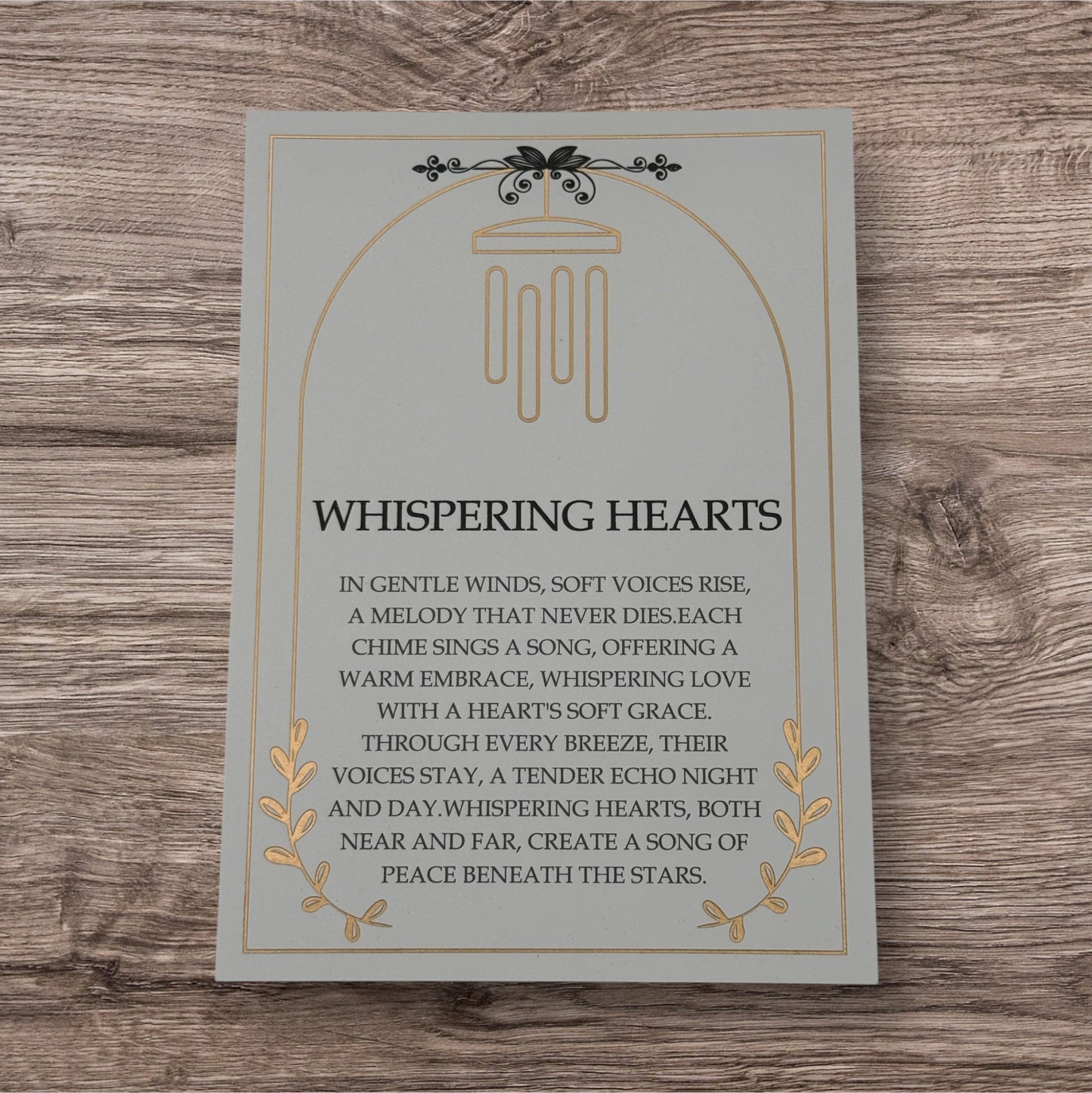 Gift Bundle - Memorial Wind Chimes – Whispering Hearts™ Collection – Rose Gold - Memorial Heart Included 28”