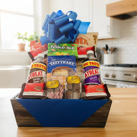 Pennsylvania Gift Basket with Wine - Premium PA Made Snacks & Treats