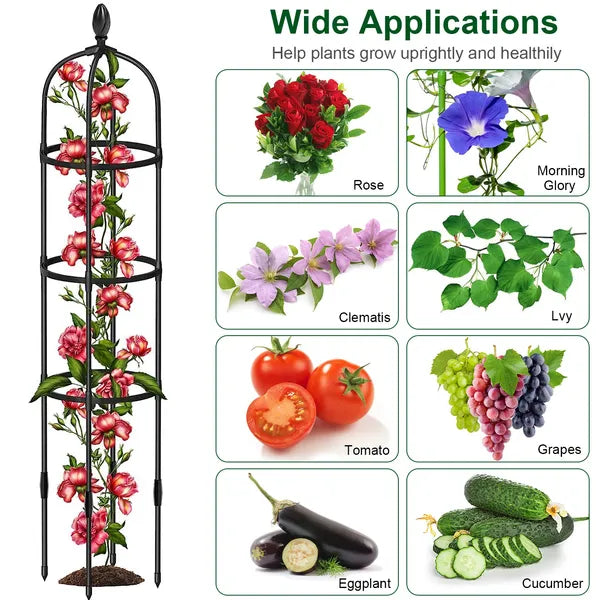 2 Packs Garden Obelisk Trellis Rustproof Climbing Plant Trellis 5.9FT Plants Tower For Climbing Plants Flower Vegetable Vine.