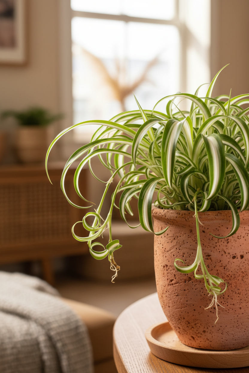 Spider Plant Reverse Terra Cotta