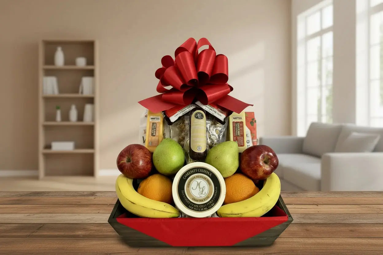 Artisan Cheese, Fruit & Gourmet Snacking Gift Basket