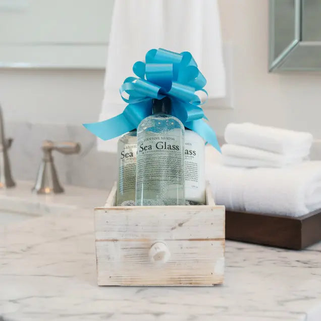 Sea Glass Spa Gift Basket - Luxury Bath & Body Gift Set